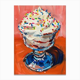 Rainbow Trifle With Sprinkles Mixed Media Painting 1 Canvas Print