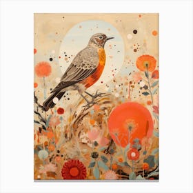 Robin 2 Detailed Bird Painting Canvas Print