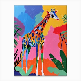 Colourful Giraffe Lead Pattern Painting 2 Canvas Print