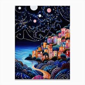 Sorrento, Italy, Illustration In The Style Of Pop Art 4 Canvas Print