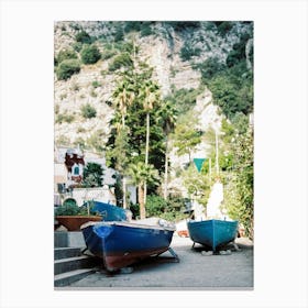 Boats On The Amalfi Coast Canvas Print