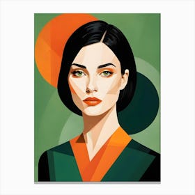 Geometric Woman Portrait Pop Art (79) Canvas Print
