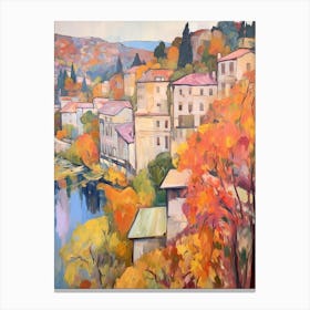 Autumn Gardens Painting Villa D Este Italy Canvas Print