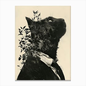 Cat With Leaves On His Head Canvas Print