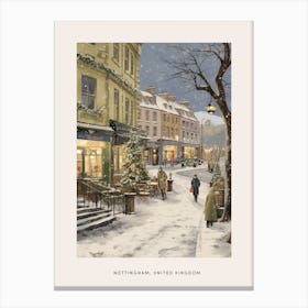 Vintage Winter Poster Nottingham United Kingdom 1 Canvas Print