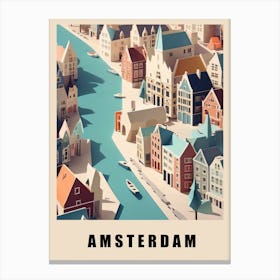 Amsterdam City Low Poly (28) 1 Canvas Print