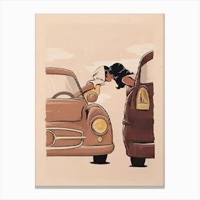 Kissing Car Canvas Print