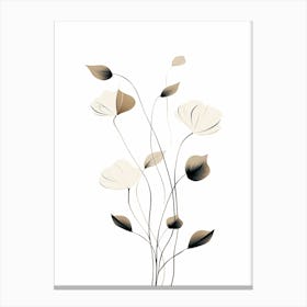 Linear Blooms: Contemporary Flower Wall Print Canvas Print