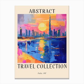 Abstract Travel Collection Poster Dubai Uae 1 Canvas Print