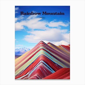 Rainbow Mountain Bucket List Digital Travel Art Canvas Print