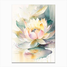 Lotus Flower Pattern Storybook Watercolour 4 Canvas Print