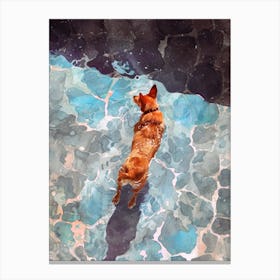 Dog In The Pool animal Dog's life Canvas Print