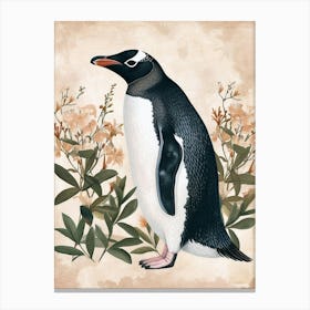 Adlie Penguin Fernandina Island Vintage Botanical Painting 1 Canvas Print