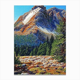 Rocky Mountain National Park United States Of America Pointillism Canvas Print