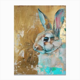 Bunny Gold Effect Collage 2 Canvas Print