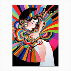 Woman With Colorful Hair 6 Canvas Print