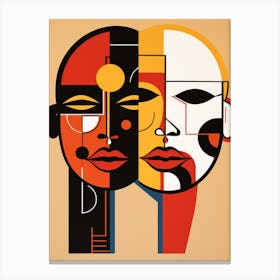 Abstract Portrait Of Two People Canvas Print