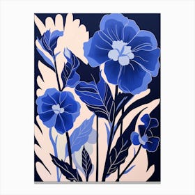 Blue Flower Illustration Gladiolus 3 Canvas Print