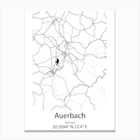 Auerbach,Germany Minimalist Map Canvas Print