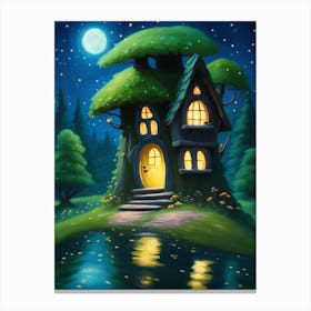 Fairy House at Night Canvas Print