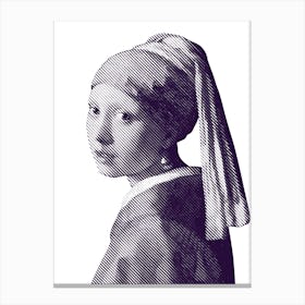Girl with a Pearl Earring Purple Canvas Print