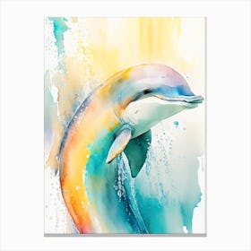 Amazon River Dolphin Storybook Watercolour  (1) Canvas Print