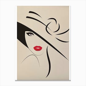 Line Art, Lady of NYC, Fashion, Retro, 1950's, Art, Stylish, Wall Print Canvas Print