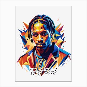 Travis Scott 01 Portrait Music Icon WPAP Pop Art Style Canvas Print