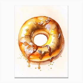 Bourbon Glazed Donut Cute Neon 5 Canvas Print
