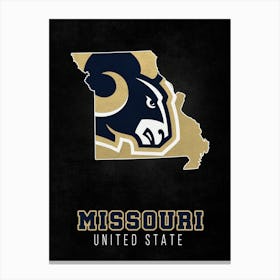 St. Louis Rams Missouri State Map Canvas Print