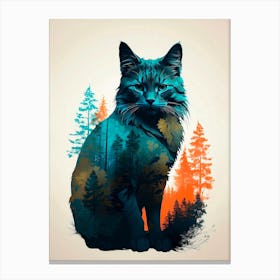 Cat In The Forest Canvas Print