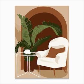 Chair And A Plant Canvas Print