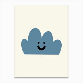 Blue Cloud With Smiley Face Canvas Print