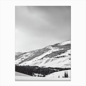 Copper Mountain, Usa Black And White Skiing Poster Canvas Print