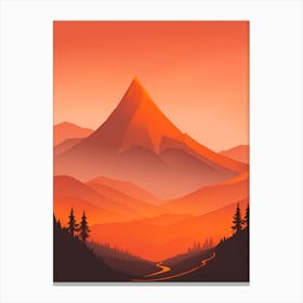 Misty Mountains Vertical Composition In Orange Tone 372 Canvas Print