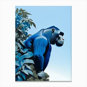 Gorilla On Top Of A Cliff Gorillas Decoupage 1 Canvas Print