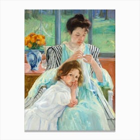 Young Mother Sewing (1900), Mary Cassatt Canvas Print