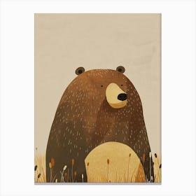 Brown Bear In The Grass Canvas Print