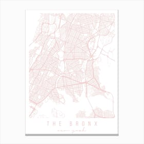 The Bronx New York Light Pink Minimal Street Map Canvas Print