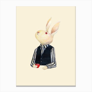 Rabbit And Sake Canvas Print