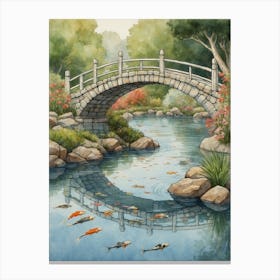 Koi Bridge Canvas Print