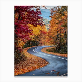 Beautiful Road In Autumn 1 Canvas Print