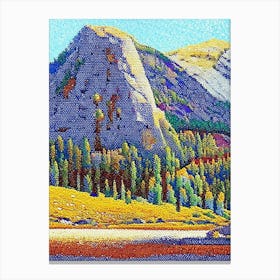 Yellowstone National Park United States Of America Pointillism Canvas Print