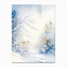 Winter Scenery, Snowflakes, Storybook Watercolours 2 Canvas Print