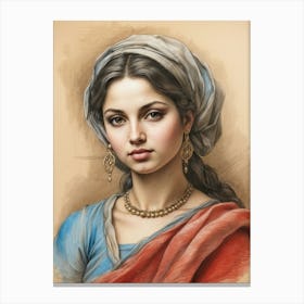 Woman In A Sari Canvas Print
