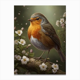 Robin In Spring Canvas Print