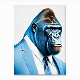 Gorilla In Suit Gorillas Decoupage 1 Canvas Print