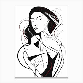 Portrait Of A Woman, lineart Canvas Print