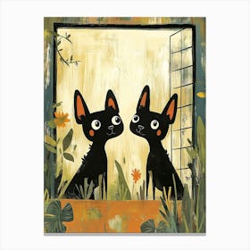 Two Black Cats Canvas Print Canvas Print