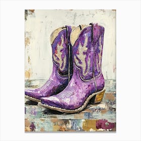 Purple Sparkly Cowgirl Boots 1 Canvas Print